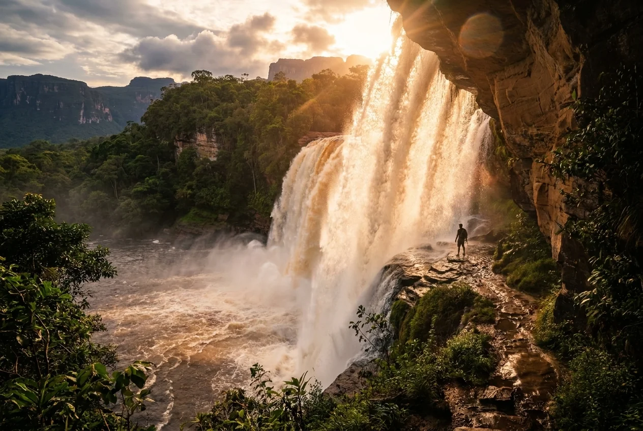 Salto Sapo: Walking Behind a Waterfall in Canaima